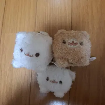 포메라니안 봉제 인형 키링 2개 세트 클립