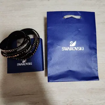 SWAROVSKI 2연 팔찌 블랙