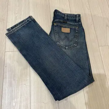 Wrangler 다크 블루 스트레이트 데님 버튼 플라이
