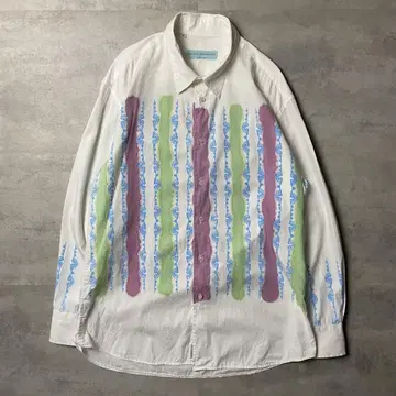 이탈리아제 알레산드로 게랄데스키 아트 셔츠 화이트 셔츠 브로드