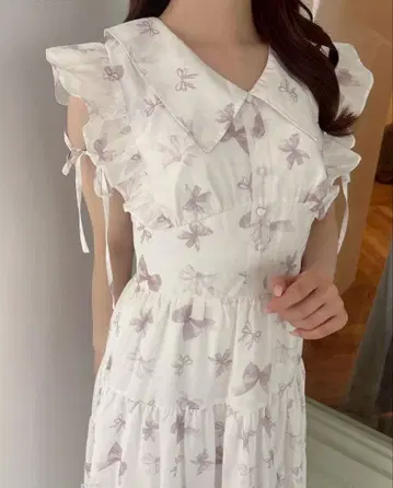 evelyn 오리지널 리본 무늬 OP
