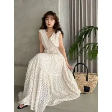 frayid 프레이 아이디 프린지 자카드 캐시 쿨 원피스 IVR