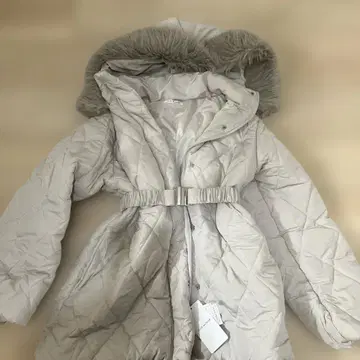 택 포함 올리브 데 올리브 퀼트 퍼 벨트 포함 다운 자켓