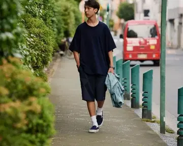 쿠메 섬유 오버사이즈 빅 T셔츠 일본제