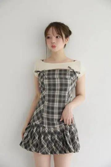 andmary Karen check mini dress M