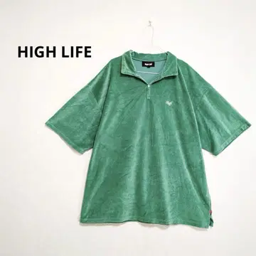 HIGH LIFE 하이라이프 벨로아 피케 셔츠 풀오버 그린 [XL]