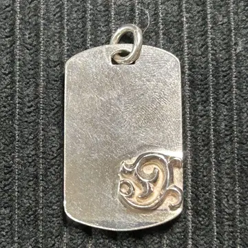 AQUA SILVER 도그 택 목걸이 탑 실버 925