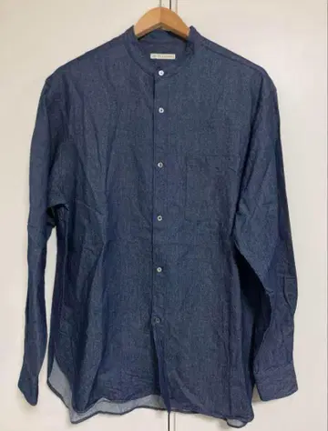 UNITED ARROWS의 오버 사이즈 밴드 카라 긴팔 데님 셔츠 L