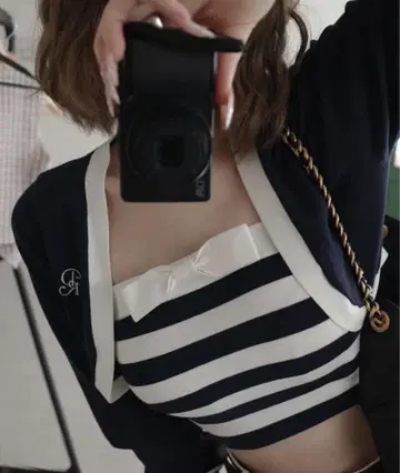 다리치 레이어드 보더 니트 앙상블