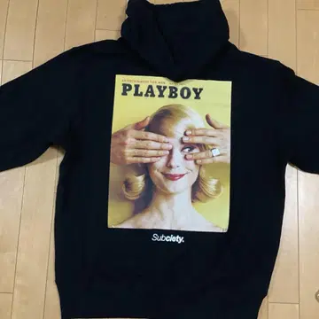 새상품급 플레이보이 PLAYBOY Subciety 서브사이어티 후드티 L