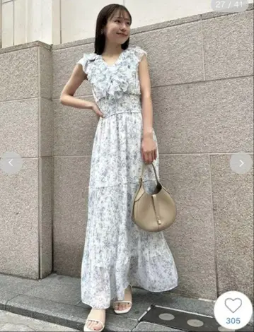 snidel 스나이델 Sustainable 플리츠 프릴 원피스