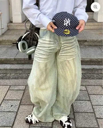 워시 커브 데님 팬츠