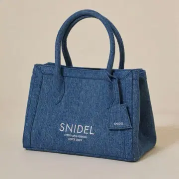 SNIDEL 스나이델 데님 백 로고 핸드백