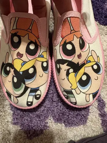 18.5cm 파워퍼프걸 슬립온 슈즈 미사용