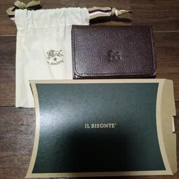 IL BISONTE 브라운 명함지갑 수납 봉투 포함