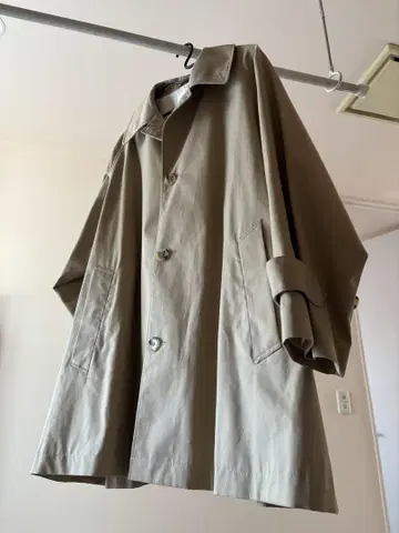 cotton gabardine oversized half coat