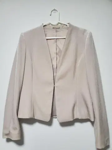 ANAYI 노카라 자켓 베이지 벨벳풍