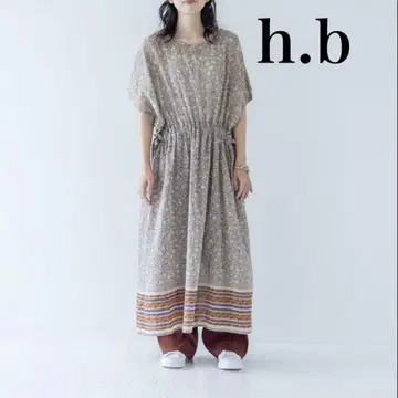 h.b 부드러운 인도 면 페이즐리 무늬 드로스트 원피스 롱 기장