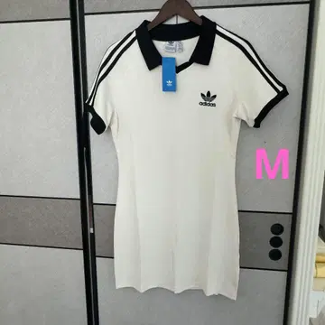 [당일 발송] adidas 화이트 피케 셔츠 미니 원피스 M 사이즈