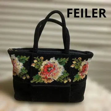 거의 새 상품! FEILER (페일러) 로즈 패턴 중형 토트백