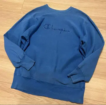90s CHAMPION 리버스 로고 미국 생산 구제 XL 빈티지 파랑