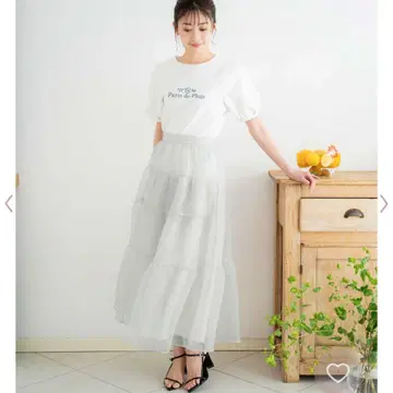 노엘라 오간자 캉캉 스커트 그레이