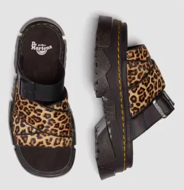 Dr. Martens MATTISON 슬라이드 샌들 레오파드 무늬 통굽