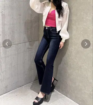 GYDA 하이웨스트 베이직 플레어 데님 팬츠 인디고 S 사이즈
