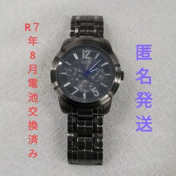 [작동품] GUESS 다기능 손목시계 건메탈릭