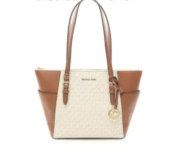 MICHAEL KORS 로고 토트백 베이지/브라운