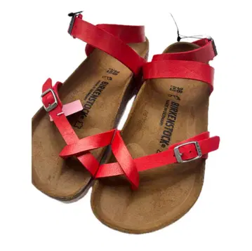 새상품 버켄스탁 빨간색 스트랩 샌들 38 24.5cm BIRKEN