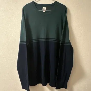 GAP 그린 네이비 크루넥 니트 M