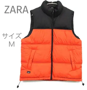 ZARA 자라 다운 베스트 M 오렌지/블랙