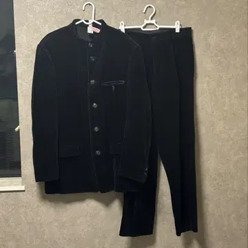 ISSEY MIYAKE MEN 셋업 코듀로이 마오 칼라 블랙