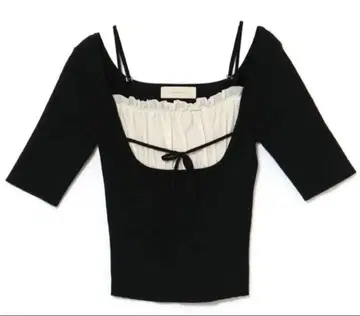 andmary Mew frill tops black