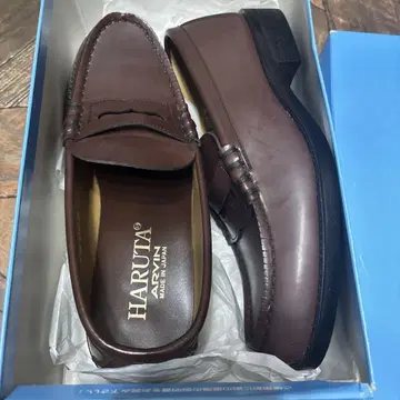 미사용 새상품 HARUTA 하루타 6550 로퍼 26cm 브라운