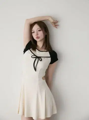 andmary Mary logo flare mini dress