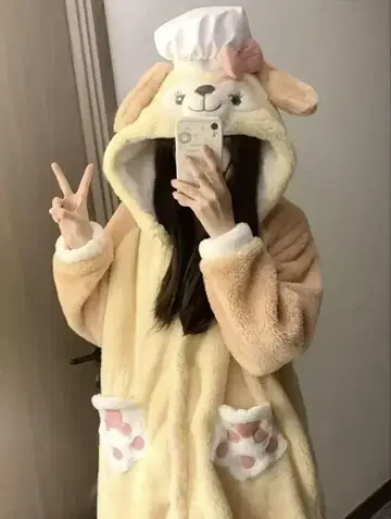 쿠키 안 모코모코 파자마 룸웨어 디즈니 강아지 성인 인형옷
