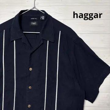 haggar 린넨 x 레이온 오픈 카라 셔츠 haggar