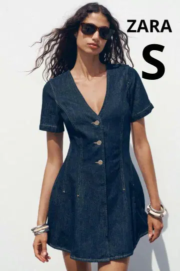 ZARA 새상품 택 포함 Z1975 데님 미니 원피스 S 사이즈