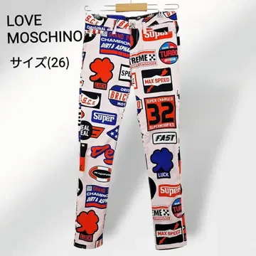 새상품급 LOVE MOSCHINO 레이싱 프린트 팬츠