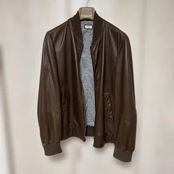 BRUNELLO CUCINELLI 브라운 가죽 자켓