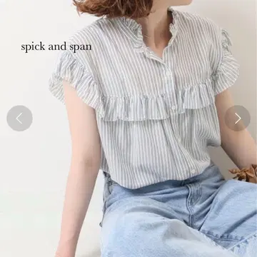 spick and span 슬리브리스 프릴 블라우스