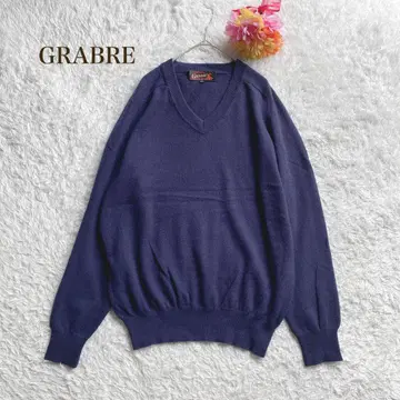 GRABRE 그랩 [L] V넥 니트 스웨터 네이비 캐시미어 코디하기 쉬움