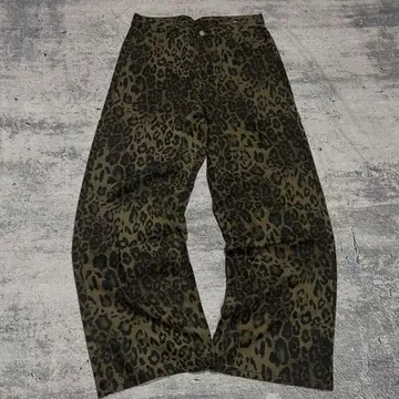00s - Leopard wide baggy pants - grunge