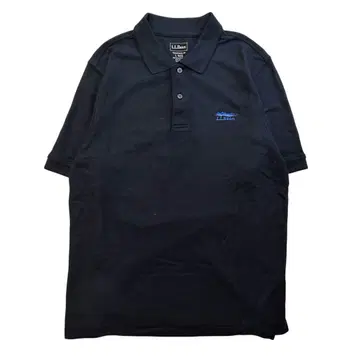 새상품급 LLBean 피케 셔츠 L 네이비 반팔 vintage