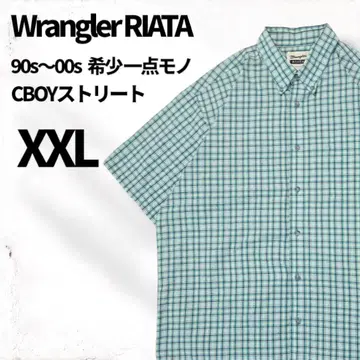 90년대~00년대 Wrangler 레어 체크 셔츠 반팔 3XL