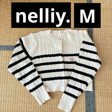 [사이트 재고 없음] nelliy. 아이보리 자수 보더 가디건