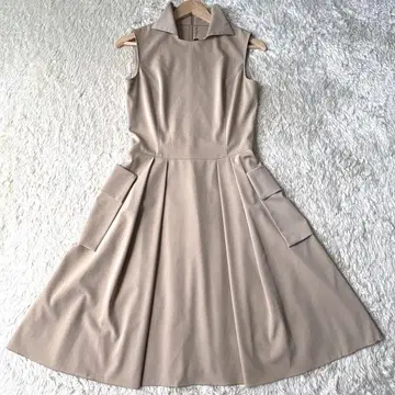 새상품급 폭시 뉴욕 홀리 드레스 카라 부착 40 워셔블 베이지