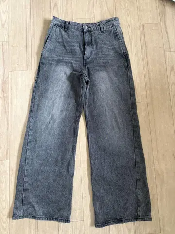CURVED FLARE DENIM SLACKS M 그레이